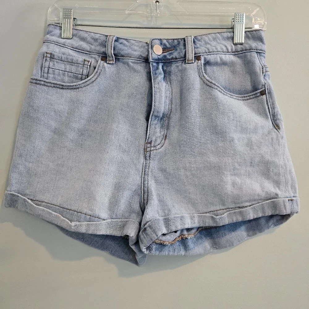 Kendall & Kylie Light Wash Denim Roll Cuff Shorts